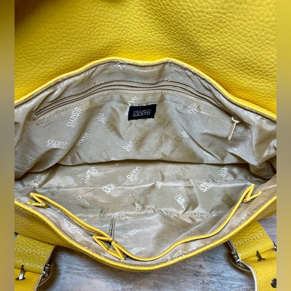 Franco Sarto Yellow Pebbled Leather Shoulder Bag - Picture 8 of 10